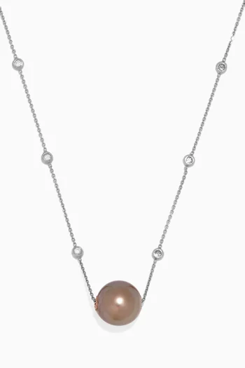 Pearl & Diamond White Gold Necklace