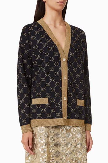 Cardigan in GG Cotton Lamé