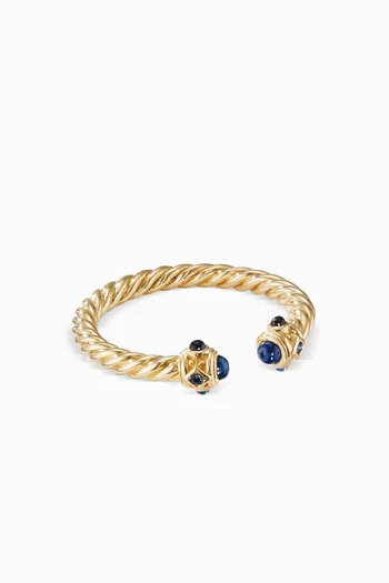 Yellow-Gold & Renaissance Blue Sapphires Ring 