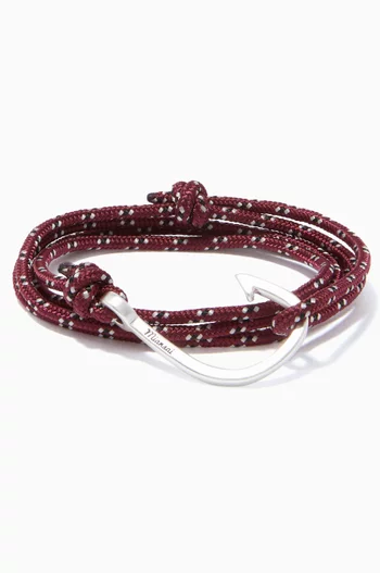 Red Rope & Silver Plated Hook Bracelet        