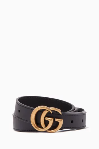 حزام مارمونت رفيع جلد بشعار GG