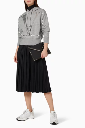 Valentino Garavani Large Rockstud Envelope Pouch in Grainy Leather