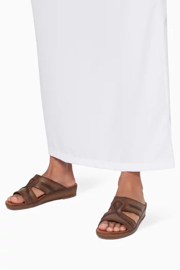 Green Calfskin Peninsula Sandals    