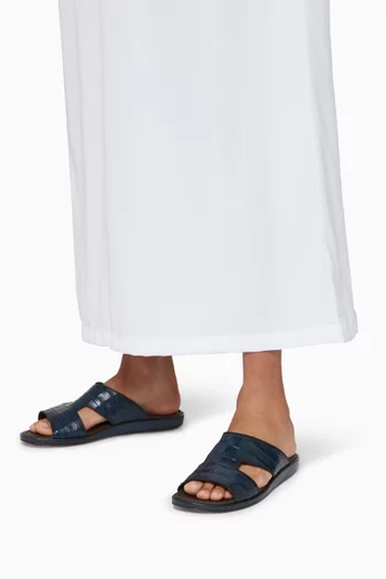 حذاء مفتوح ويسترن أركا بنقشة جلد التمساح