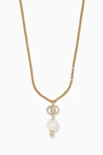 Interlocking G Faux Pearl Necklace 
