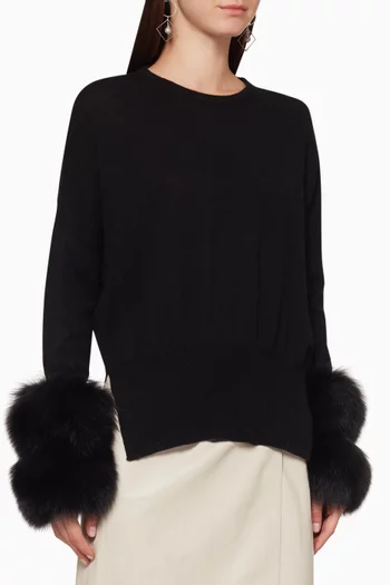 سترة صوف بحواف فرو