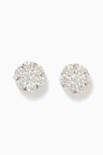 Floral Diamond Stud Earrings   