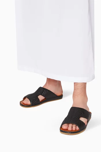 Western Arca Matelasse Chevron Lambskin Sandals        