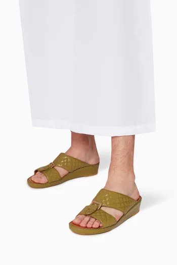 Cinghia Goat Leather Matelasse Losange Sandals       