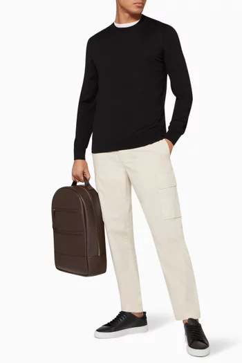 سترة ريغال صوف بفتحة رقبة مستديرة