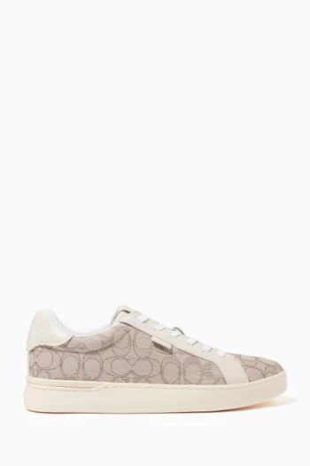 Lowline Signature Sneakers in Leather & Jacquard 