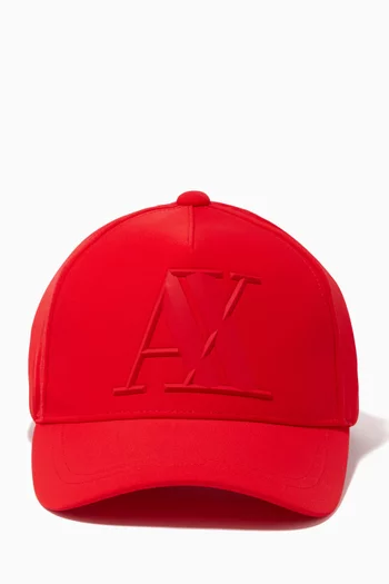 Rubber AX Baseball Cap in Cotton   
