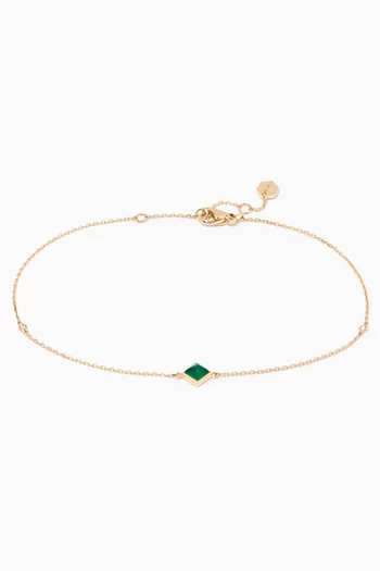 Cleo Green Agate & Diamond Anklet