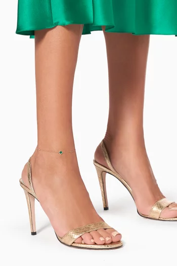 Cleo Green Agate & Diamond Anklet