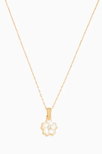 Floral Diamond Pendant Necklace 
