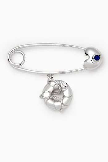 'It's A Boy!' Nautical Diamond & Sapphire Brooch