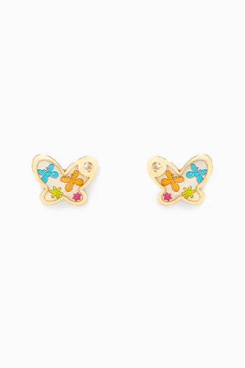 Butterfly Diamond Stud Earrings     
