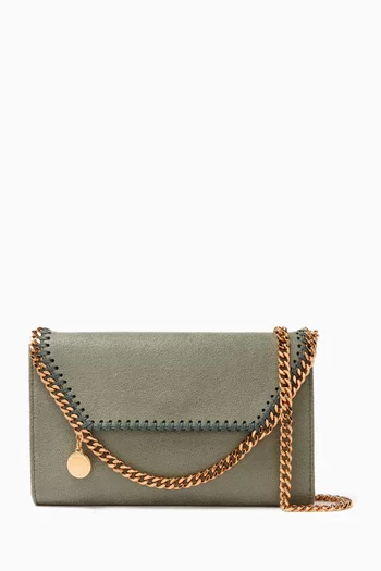 Mini Falabella Wallet Crossbody Bag in Matte Shaggy Deer eco Leather