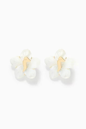 Arabic M Letter Mother Of Pearl Earrings