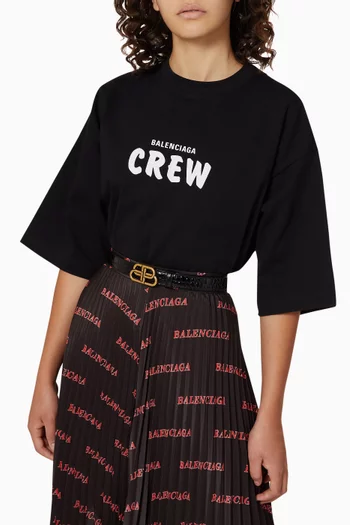 BB Thin Belt in Crocodile Embossed Calfskin