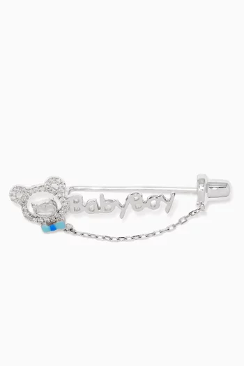 "Baby Boy" Diamond Brooch in 18kt White Gold   