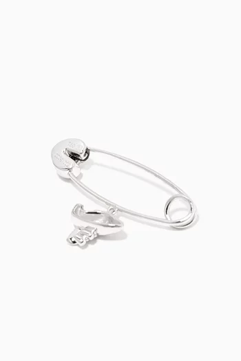 بروش اتس أبوي بحلية بتصميم طائرة مرصع بالماس والياقوت ذهب أبيض عيار 18