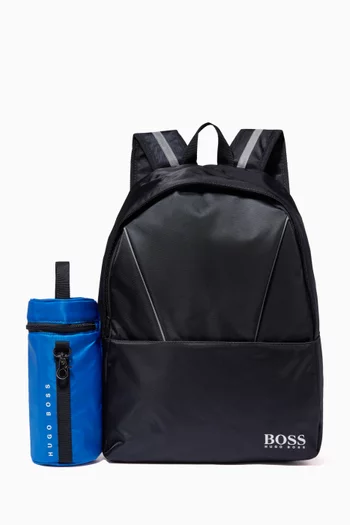 Logo Backpack & Bottle Holder in Nylon     