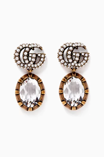 Double G Earrings with Crystals  