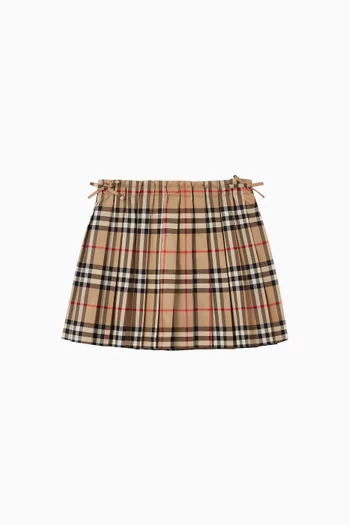Vintage Check Pleated Skirt  