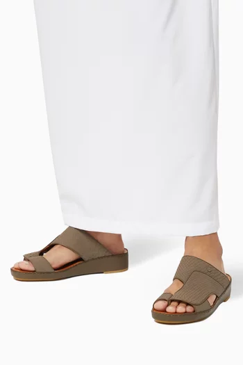 حذاء نجدي مفتوح جلد أفعى