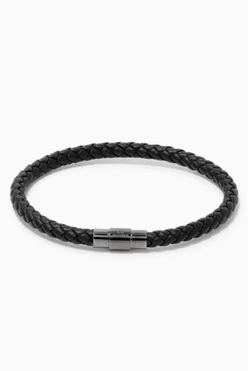 Sergio Leather Bracelet in Woven Grain Leather   