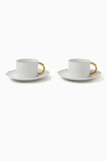 Haas Mojave Tea Cup & Saucer  in Porcelain, Set of 2