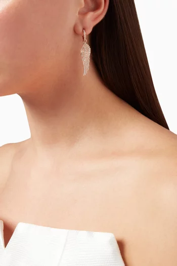 أقراط وينجز كلاسيك متوسطة ذهب وردي عيار 18