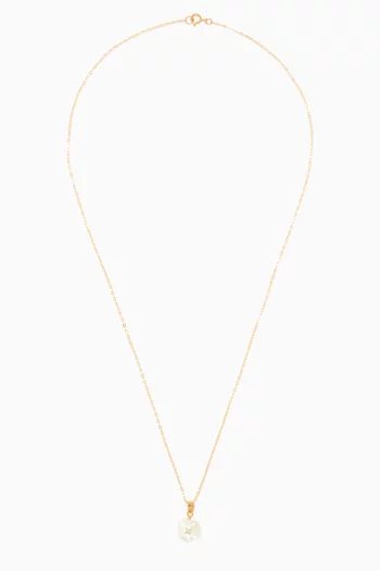 Floral Diamond Pendant Necklace in 18ky Yellow Gold 