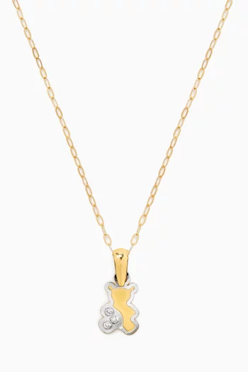 Bear Diamond Pendant Necklace in 18kt Yellow Gold        