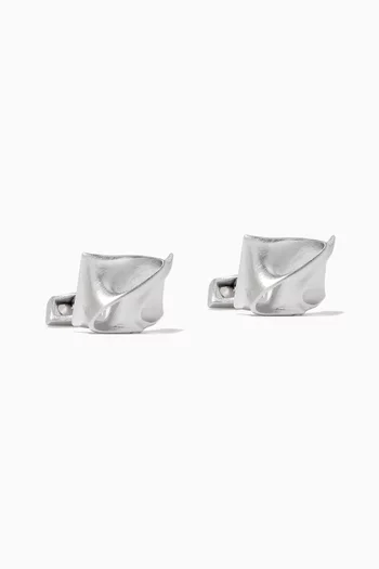 x Zaha Hadid Design Twisted Cufflinks in Stainless Steel    