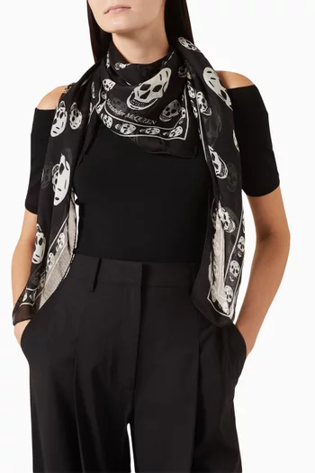 Classic Skull Scarf in Silk