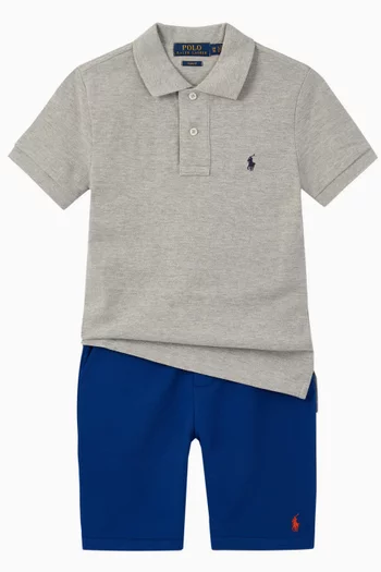 تي شيرت بولو قطن شبكي بقصة ملائمة للجسم