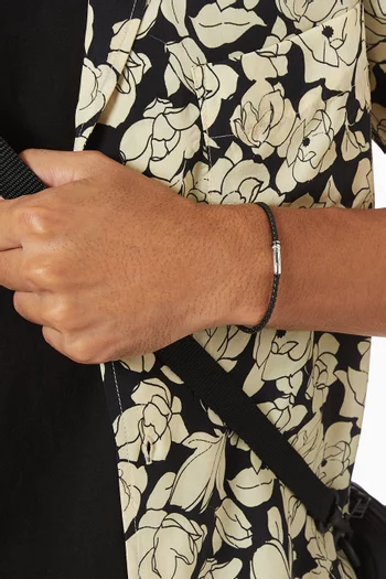 Juno Leather Bracelet in Sterling Silver   