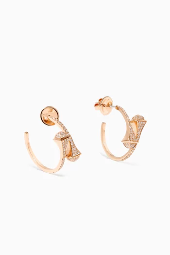 Cleo Full Diamond Small Hoop Earrings in 18kt Rose Gold