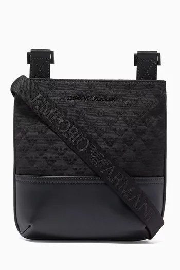 EA Monogram Messenger Bag in Eco Leather   