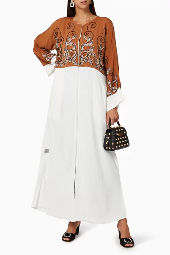 Beaded Colour-Block Abaya  