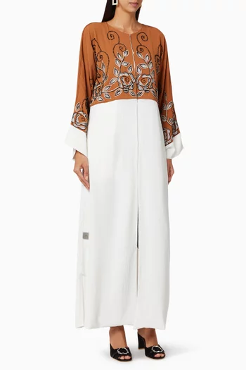 Beaded Colour-Block Abaya  