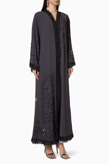 Cut-Out Lace Abaya  