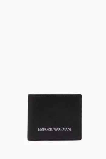 محفظة ثنائية الطيّ جلد صديق للبيئة بشعار الماركة