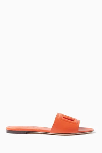 حذاء بيانكا مفتوح جلد بشعار حرفي DG بتصميم ميلينيالز