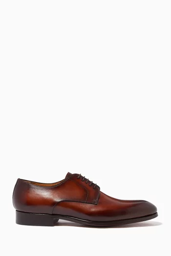 Derby Lace-Up Shoes in Calf Leather   