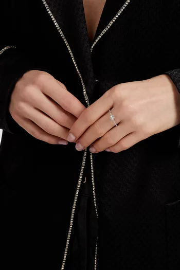 Salasil Ring with Diamond in 18kt White Gold, Small