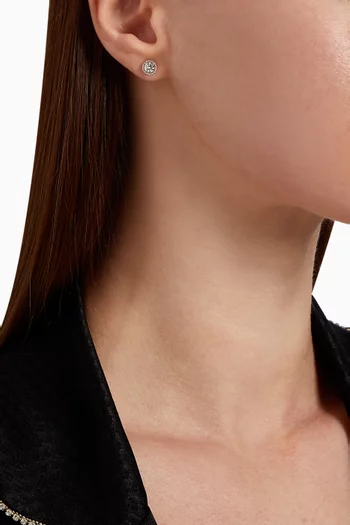 أقراط سلاسل مرصعة بالماس ذهب أبيض عيار 18 مقاس S