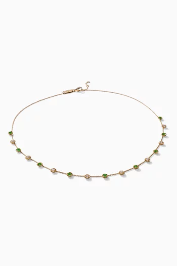 Salasil Necklace with Diamond & Tsavorite in 18kt Yellow Gold